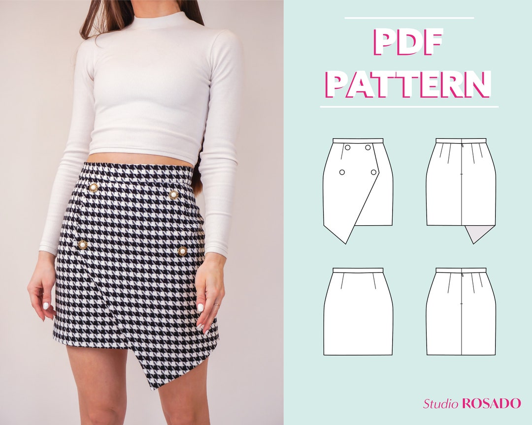 Womens Mini Skirt With Lining & Buttons Soraya Asymmetric Wrap Skirt US ...