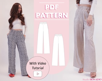 Wide Leg Pants Pattern - Etsy