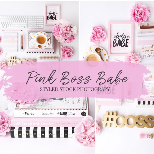 Pink Boss Babe Branding foto de archivo / Imágenes de redes sociales / Imágenes de marca / Fotos de archivo