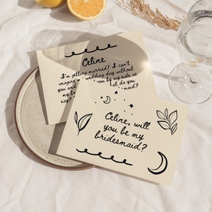 Boho Brautjungfer Vorschlag Kartenvorlage, Celestial Will You Be My Bridesmaid Card, DIY Brautjungfer Vorschlag, Bearbeitbarer Brautjungfer Vorschlag Mond