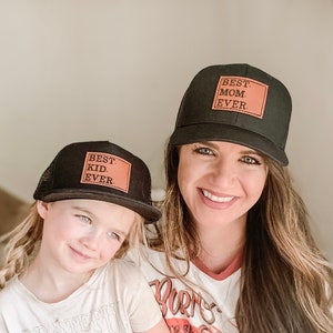 Best Mom Ever Best Kid Ever Matching Hats Mommy and Me Matching New Mom Hat Mothers Day Hat Boy Mom Gift Mommy and son matching image 1