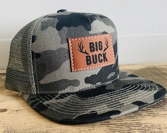 Gorra de caza de camuflaje para hombre: gorra SnapBack Big Buck, gorra de camionero de camuflaje para papá, para actividades al aire libre como ciervos y alces.