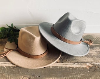 Women’s Wide Brim Hat | Flat Brim | Stylish Fashionable Boho Western style | Winter, Spring accessory | Family photo outfit| Fedora Panama