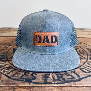 Pappa Snapback-keps, fars dag-keps, truckerkeps med platt näbb och läderlapp, graviditetsmeddelande för nyblivna pappa, presentpappakeps, graviditetsavslöjande