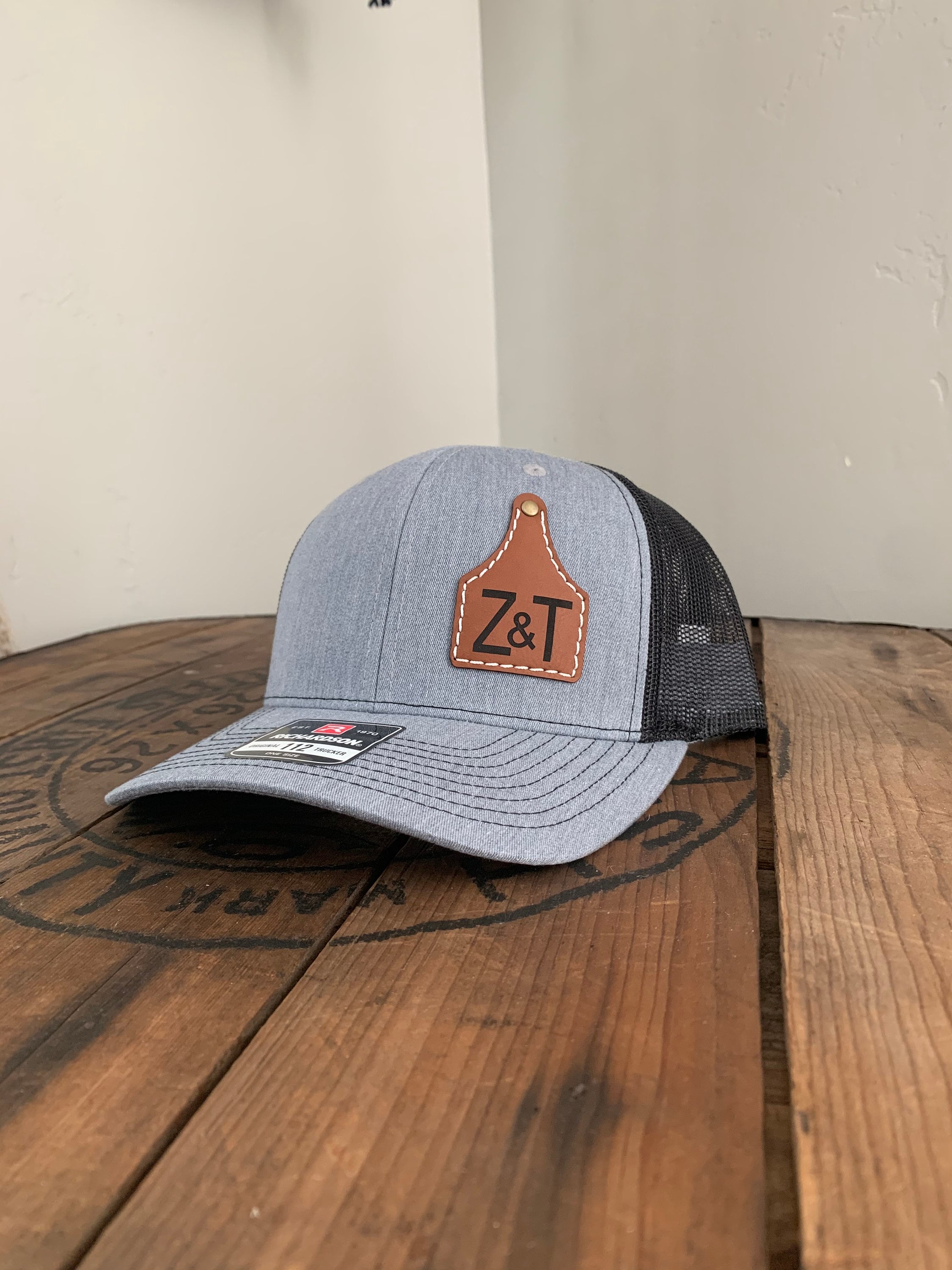 Custom Cow Tag Hat Kid Size, Cattle Tag Rancher Hat, Personalize Baby Toddler Youth kid Cowboy cap, ranch brand logo initials leather patch