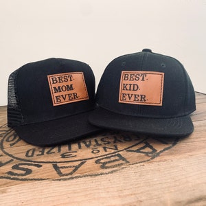 Best Mom Ever Best Kid Ever Matching Hats Mommy and Me Matching New Mom Hat Mothers Day Hat Boy Mom Gift Mommy and son matching image 9