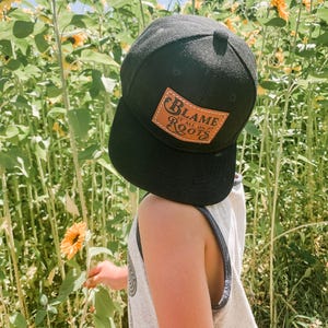 Country Music Hat, Blame it all on my Roots, Baby Toddler youth or adult leather patch cap, Country Western trucker hat, Kids 90’s throwback image 19