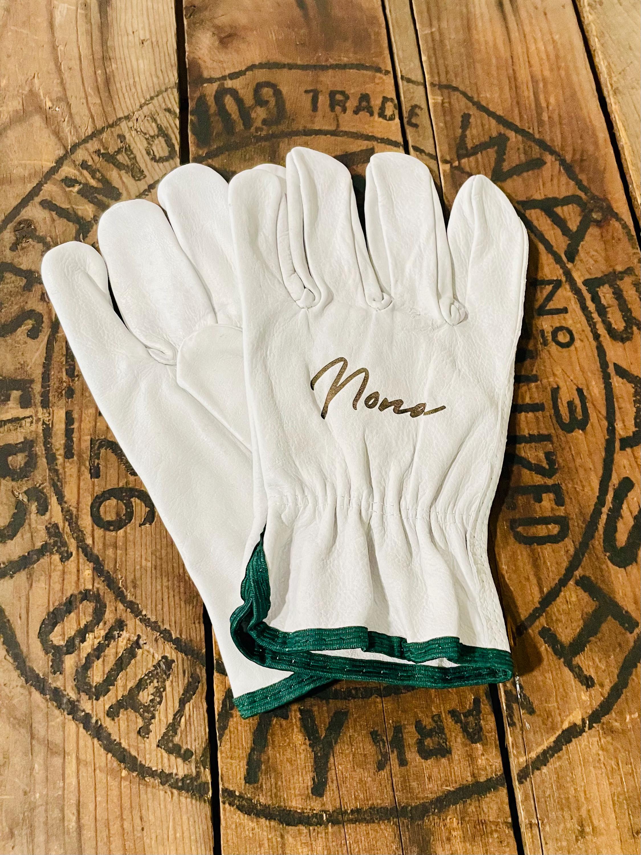 Customizable Leather Gloves, Personalized Cowhide Work Gloves