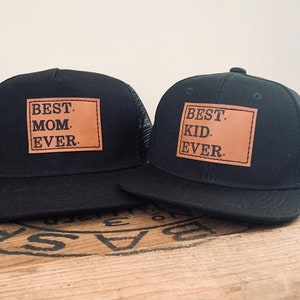 Best Mom Ever Best Kid Ever Matching Hats Mommy and Me Matching New Mom Hat Mothers Day Hat Boy Mom Gift Mommy and son matching image 3