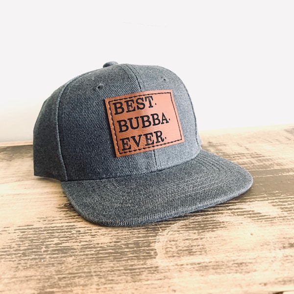 Best Bubba Ever Hat Toddler, Kids, adult | Youth Children’s Baby Infant Toddler Snapback Cap | Brother Gift idea | Flat Bill leather patch