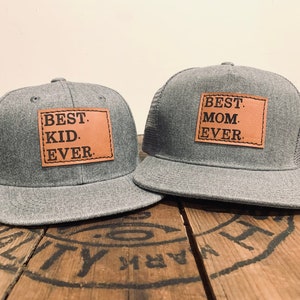 Best Mom Ever Best Kid Ever Matching Hats Mommy and Me Matching New Mom Hat Mothers Day Hat Boy Mom Gift Mommy and son matching image 2