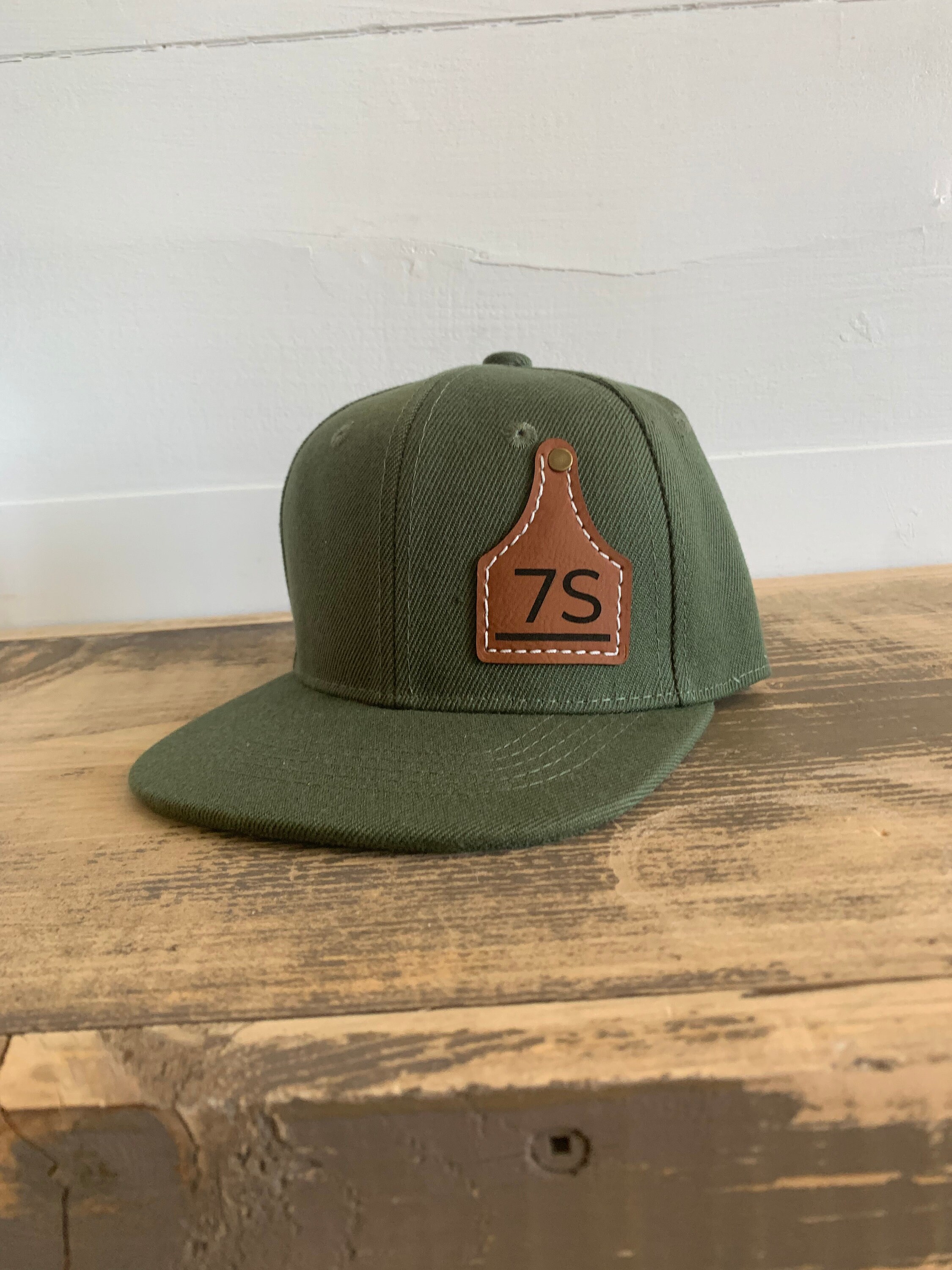 Custom Cow Tag Hat Kid Size, Cattle Tag Rancher Hat, Personalize Baby Toddler Youth kid Cowboy cap, ranch brand logo initials leather patch