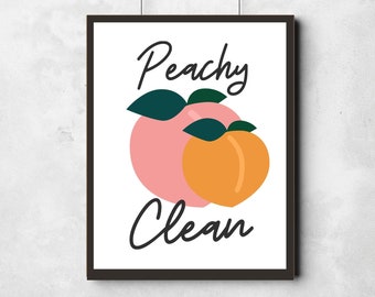 Peachy Clean Print, Sweet Peach Wall Art (Digital Download)