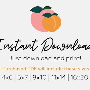 Peachy Clean Printable (5 Sizes) Peach Printable, Peach Print, Just ...