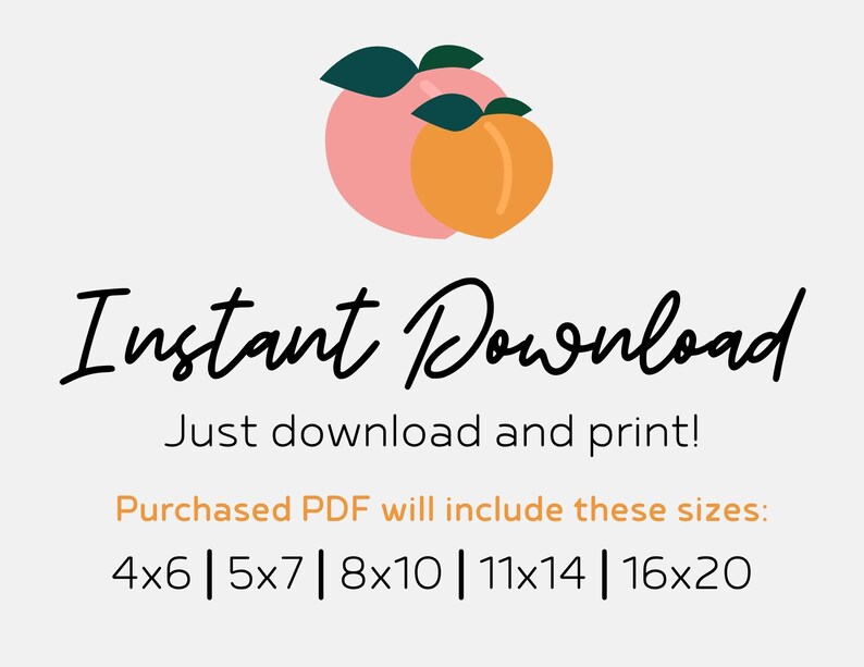 Peachy Clean Printable (5 Sizes) Peach Printable, Peach Print, Just ...