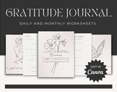 Editable Gratitude Journal Printable | Positive Affirmation Workbook | Daily Affirmations | Self-Affirmation | Happiness Manifesting Guide