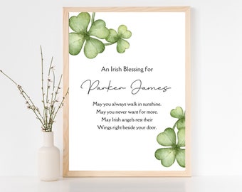 Irish Blessing Baby Shower Gift, Baptism Decor (Digital Download)