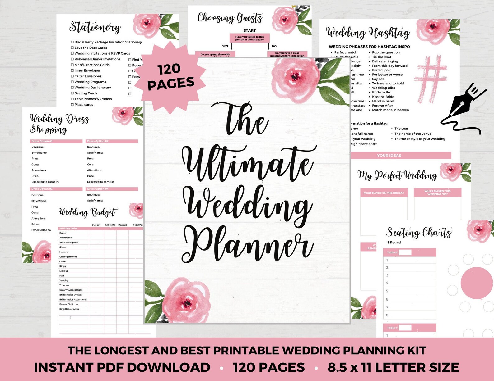 Wedding Planner Printable Printable Wedding Planner Kit Etsy Israel
