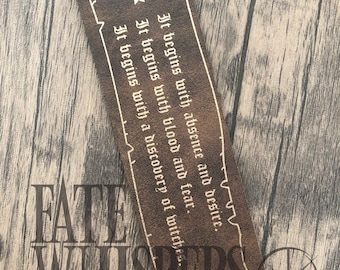Leatherette Bookmark inspired by the All Souls Trilogy, Discovery of Witches