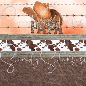 DOWNLOAD DIGITALE PNG solo sublimazione tumbler Papa mini western cowboy