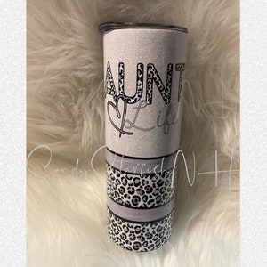 Silver leopard AUNT life tumbler 20oz sublimation
