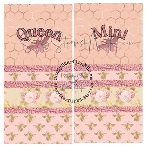 DIGITAL DOWNLOAD png rose gold pink queen and mini bee sublimation tumbler