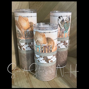 Daddy mama wild one eastern tumbler custom sublimation 3 cup set