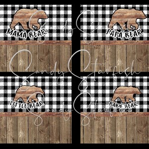 DOWNLOAD DIGITALE PNG sublimazione Tumbler set mamma papà orsetto Buffalo check