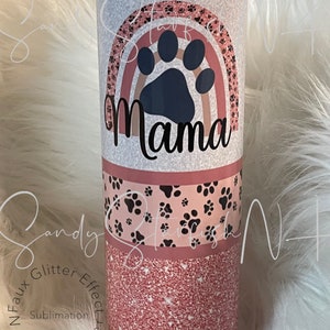 Dog mama rose gold boho rainbow sublimation tumbler 20oz