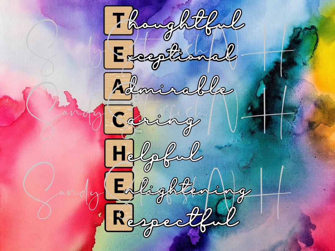DIGITAL DIGITAL Png Teacher Wood Block Letters - Etsy