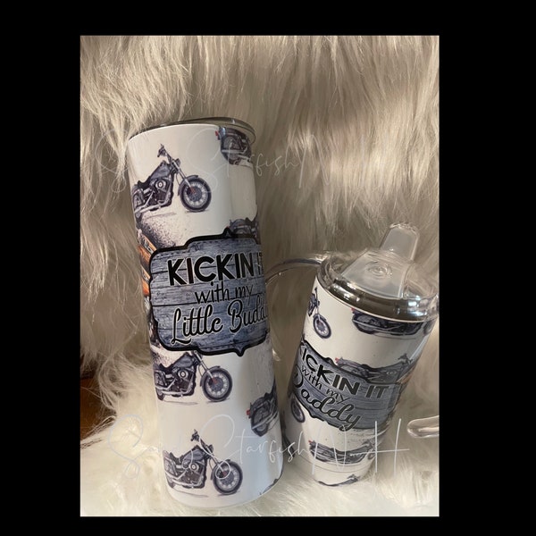 PNG download ONLY Kickin it with Daddy little buddy mini daddy and  me tumbler set motorcycle
