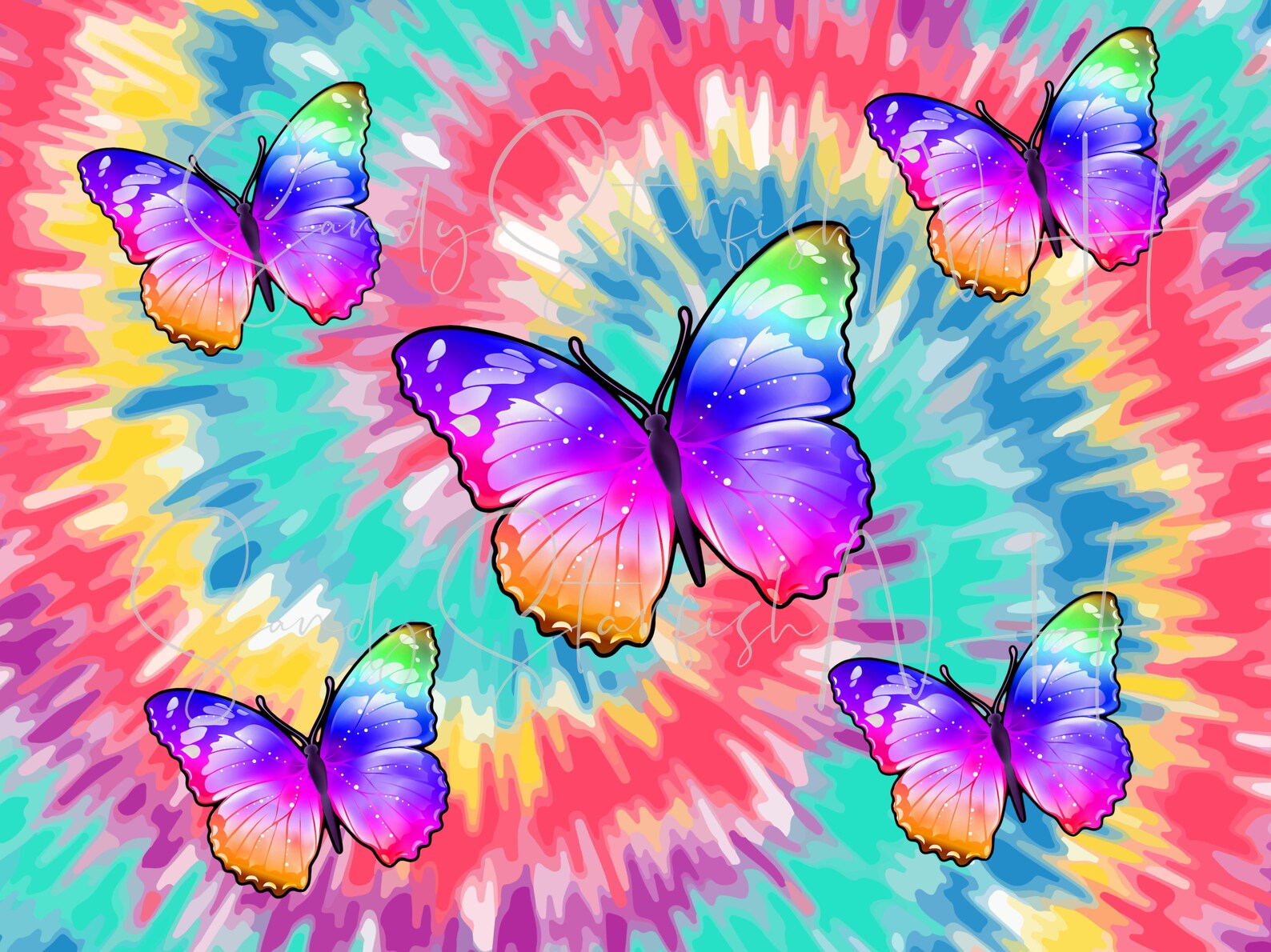 DIGITAL DOWNLOAD PNG Tie Dye Butterfly Sublimation Tumbler File - Etsy
