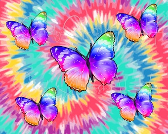 DIGITAL DOWNLOAD PNG Tie Dye Butterfly Sublimation Tumbler - Etsy