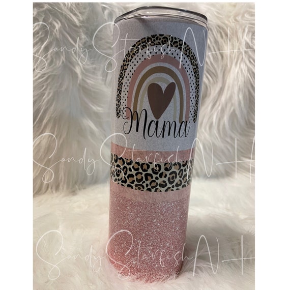 Mom Life Skull Tumbler Holographic Glitter Tumbler Custom 