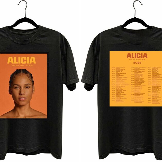 HOT Alicia Keys The World Tour 2022 T Shirt, Vtg Concert Tour 2022 T-Shirt