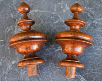 Antique Pair of Oak wood Fleuron- Antique Furniture Decoration - 19th