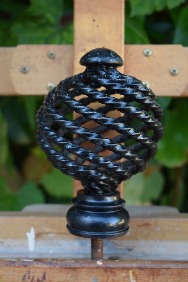 Vintage Wrought Iron Stair Finial Ball From the 1950s Etsy