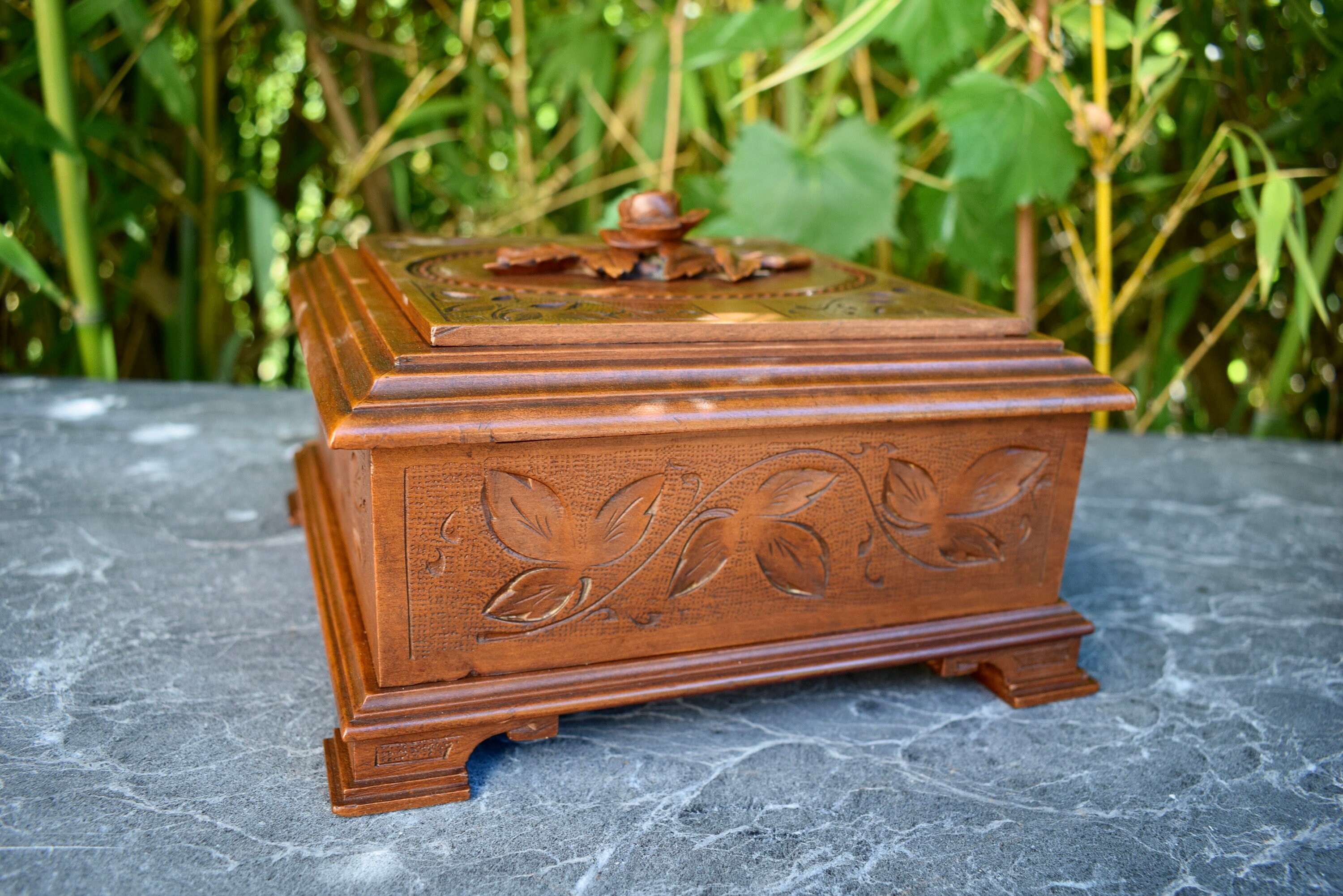 Wooden Jewelry Box Carved in the Style of the Black Forest Etsy