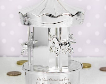 silver money box for baby boy