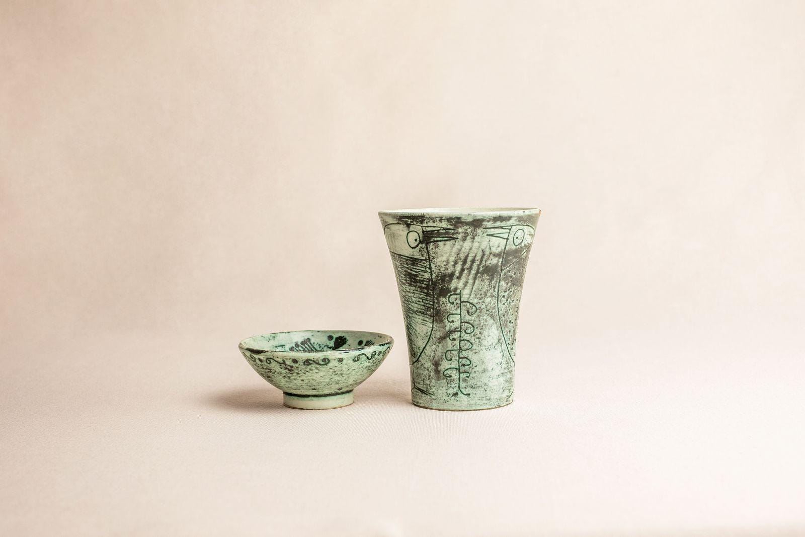 Jacques Blin Vase, 1960s French Etched Ceramic - Etsy