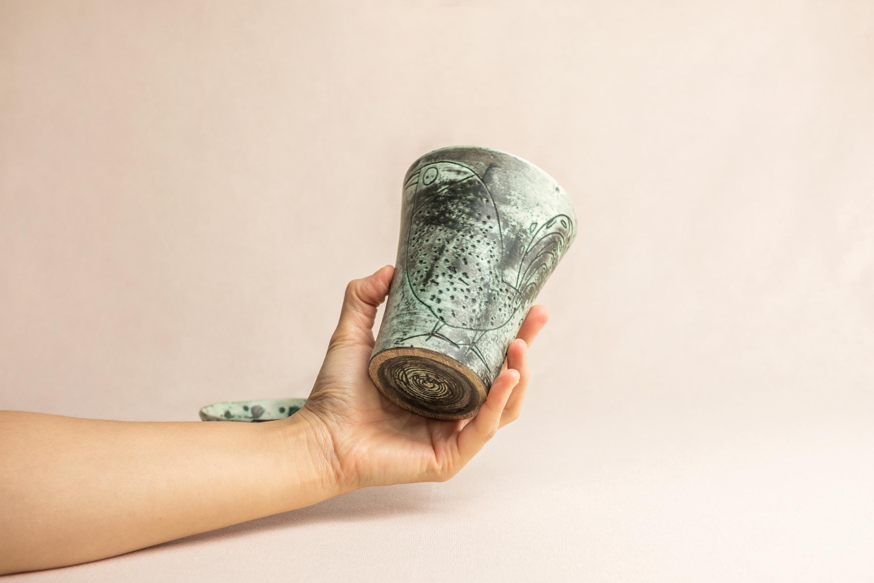 Jacques Blin Vase, 1960s French Etched Ceramic - Etsy