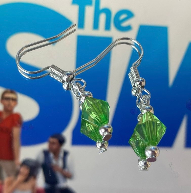 The Sims Inspired Plumbob Diamond Earrings UK