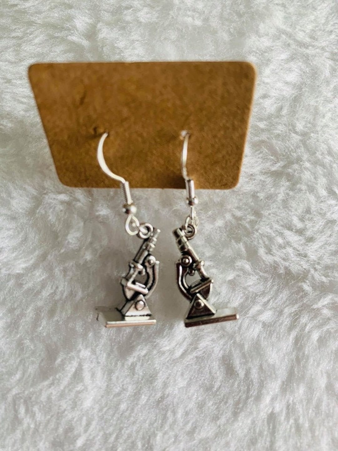 Microscope Earrings, Sterling Silver Hooks, Science Jewelry Etsy