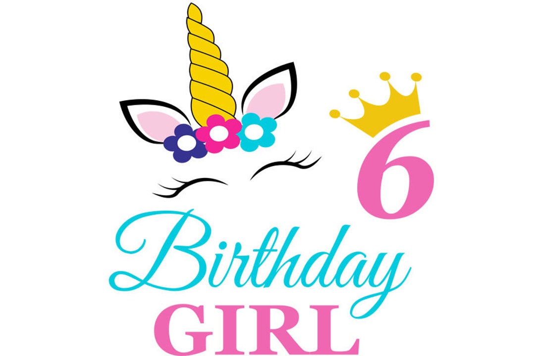 Birthday Girl Svg, Birthday Princess Svg, 6th Birthday Svg, B-day Girl