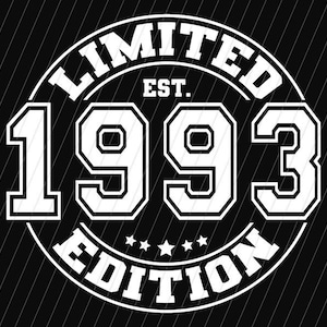 Retro 1993 Limited Edition svg png, Retro 32.Geburtstag svg, Mann, Junge 32.Geburtstag svg png, weißes Design svg png, Retro 1993 svg png, 32