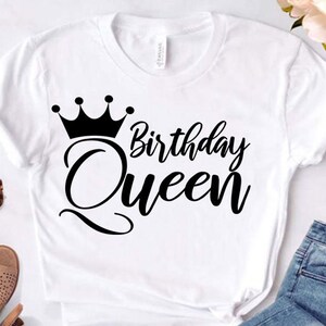 Reina del cumpleaños svg, texto de la camiseta de la reina del cumpleaños, clipart de la reina del cumpleaños, archivo cricut de la reina del cumpleaños.