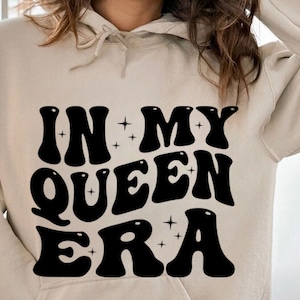 Nella mia Queen Era SVG, PNG, Retro Queen SVG, Vintage Queen PNG, testo Groovy ondulato Queen, Diva PNG, Lady clipart, Princess file cricut