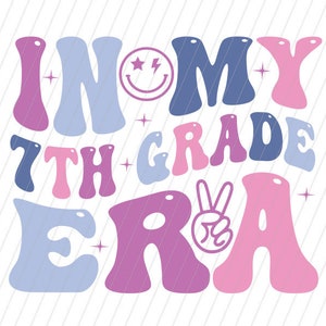 Dans ma 7e année svg png, Dans ma septième année svg png, sept années svg png, école époque Svg Png, svg de fin d'école rétro, tendance Svg