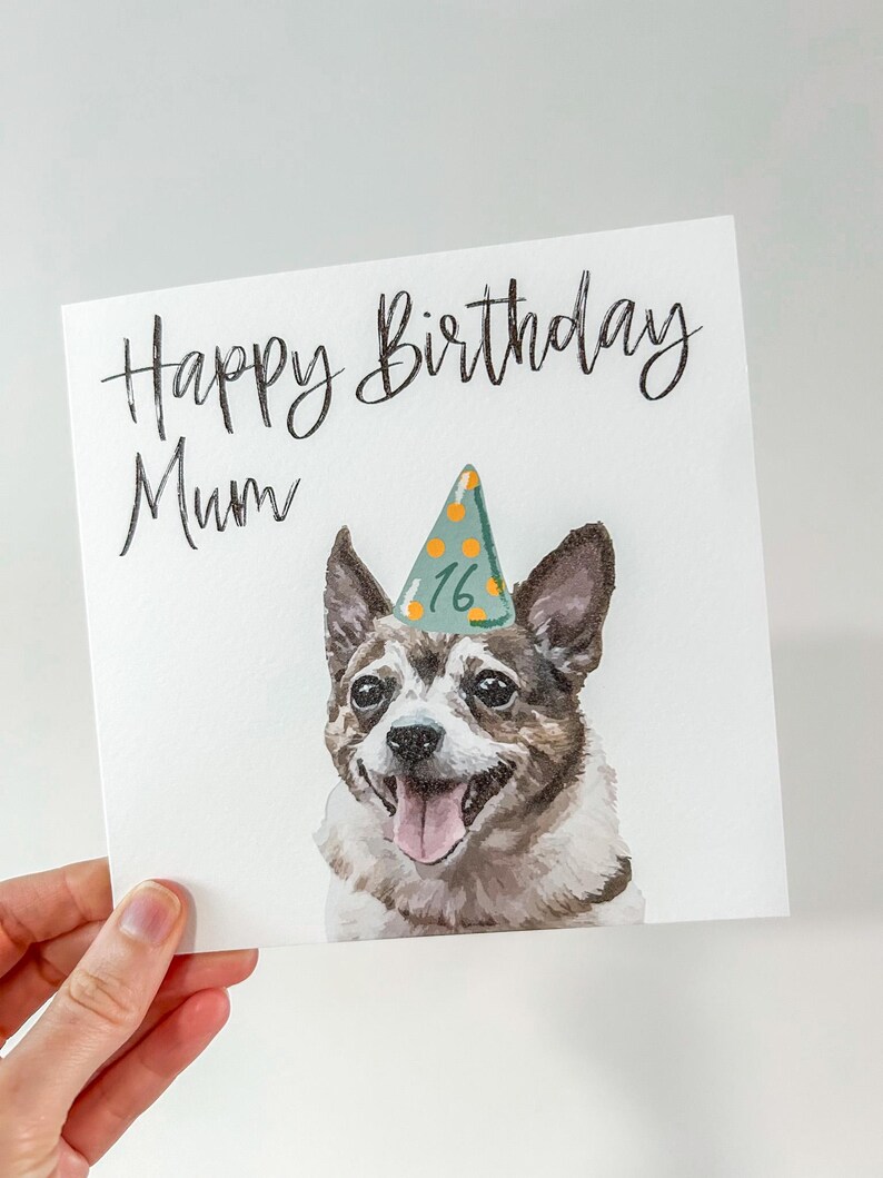 Personalised Pet Birthday Card: Custom Cat or Dog Portrait - Etsy