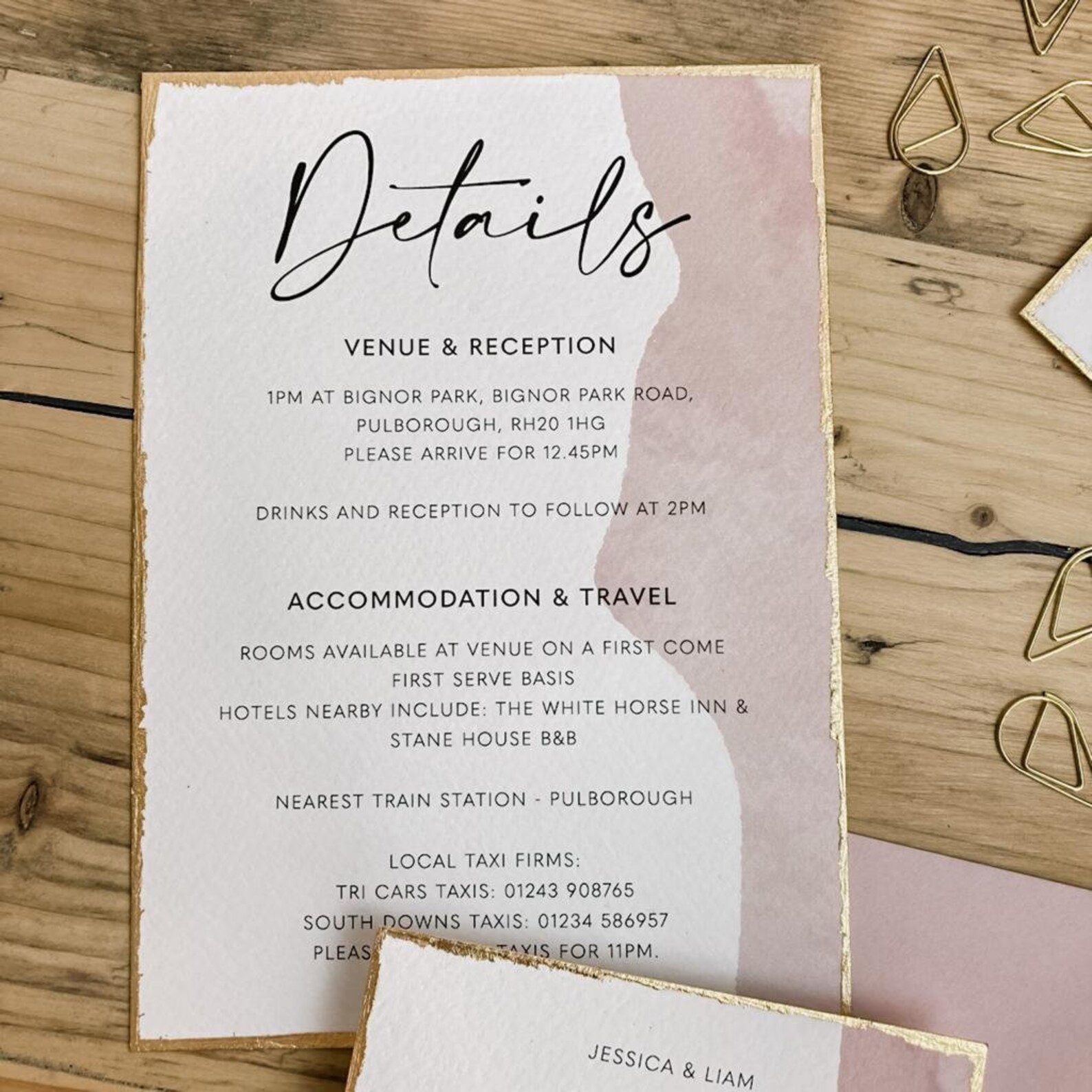 Blush Pink & Gold Wedding Invite Romantic Wedding Theme Pink Etsy